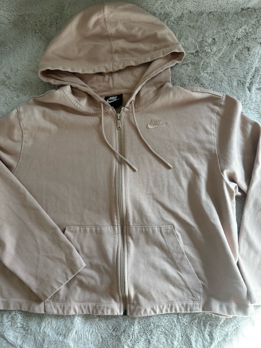 Nike Light Beige Full-Zip Hoodie